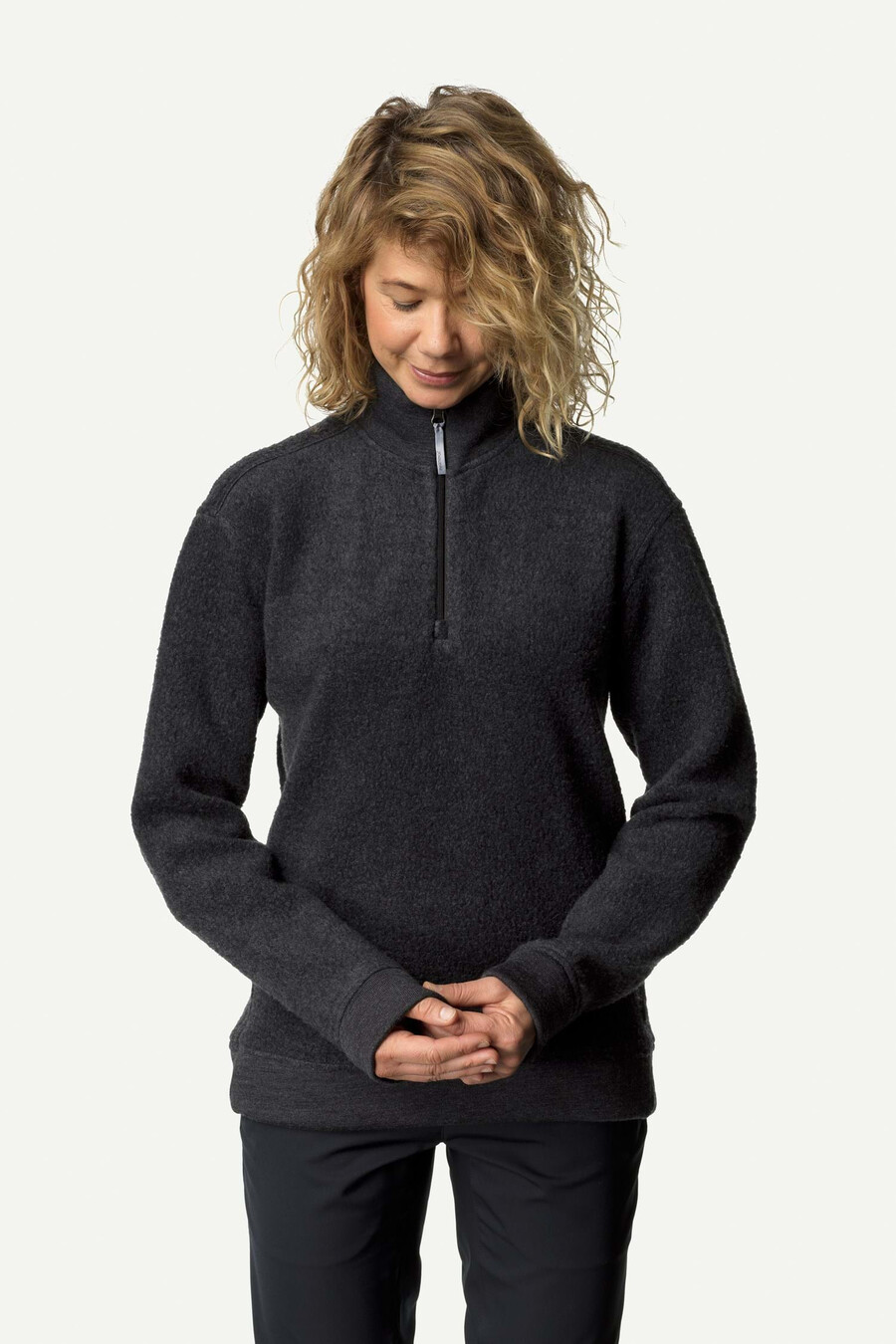 felpa con mezza zip alto da donna