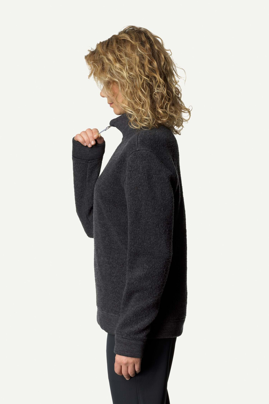 felpa con mezza zip alto da donna