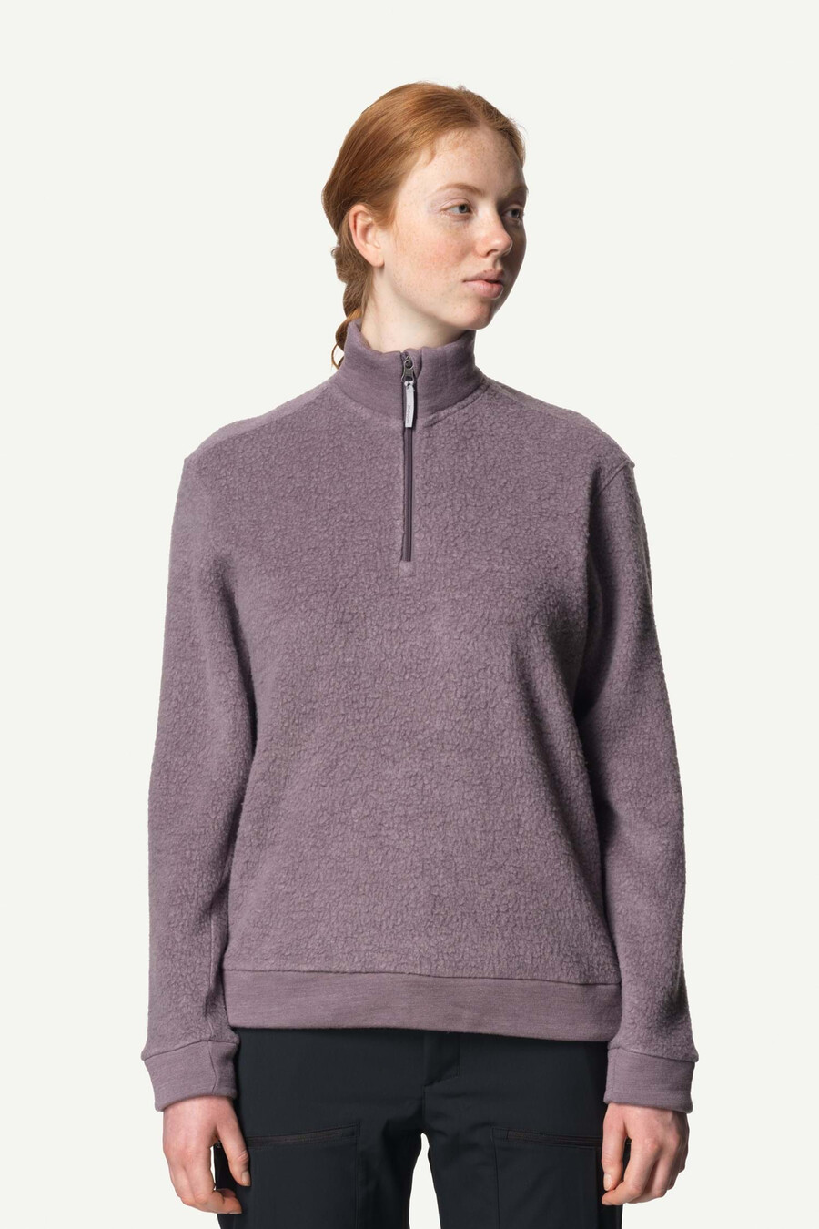 felpa con mezza zip alto da donna