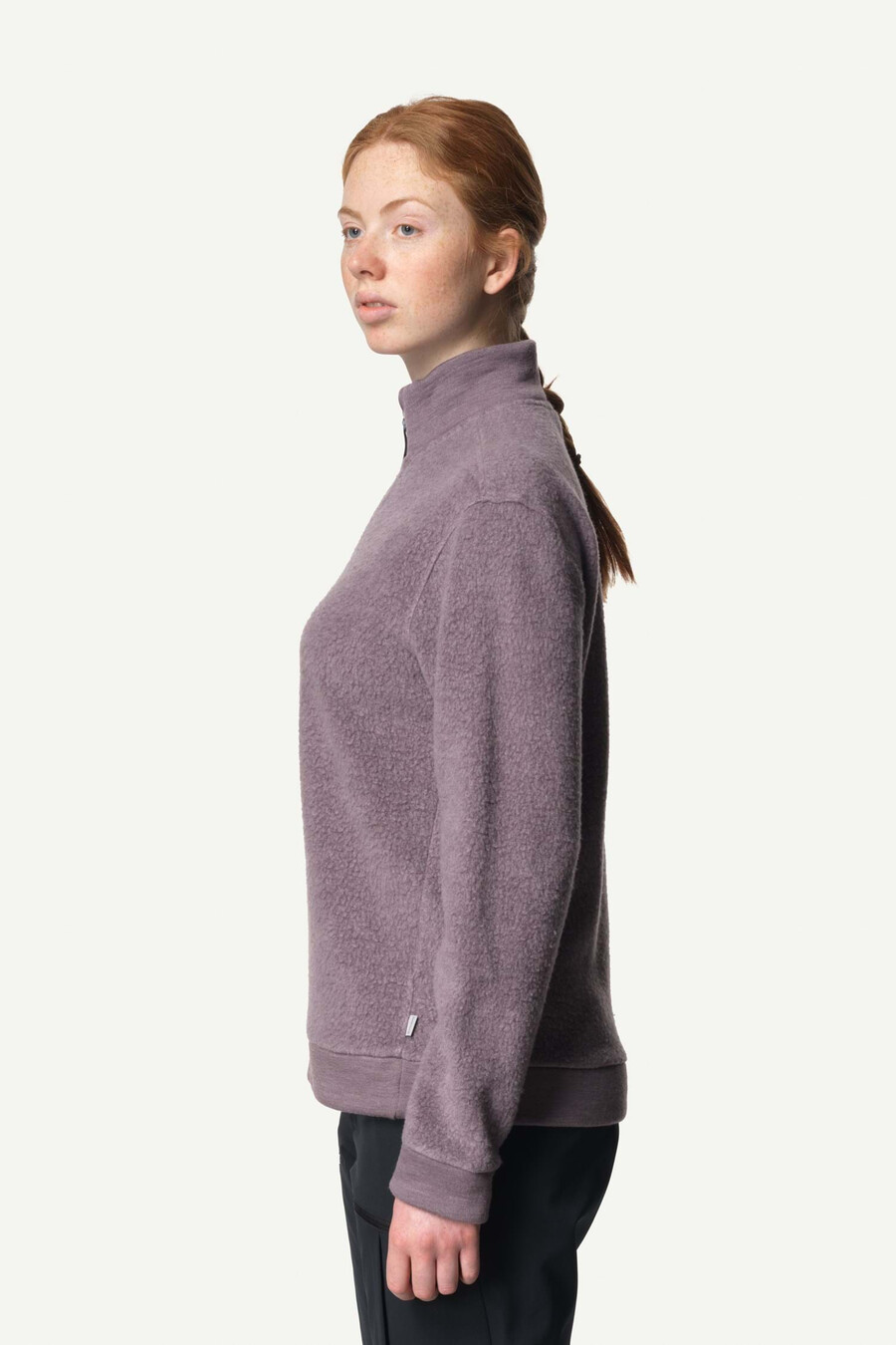 felpa con mezza zip alto da donna